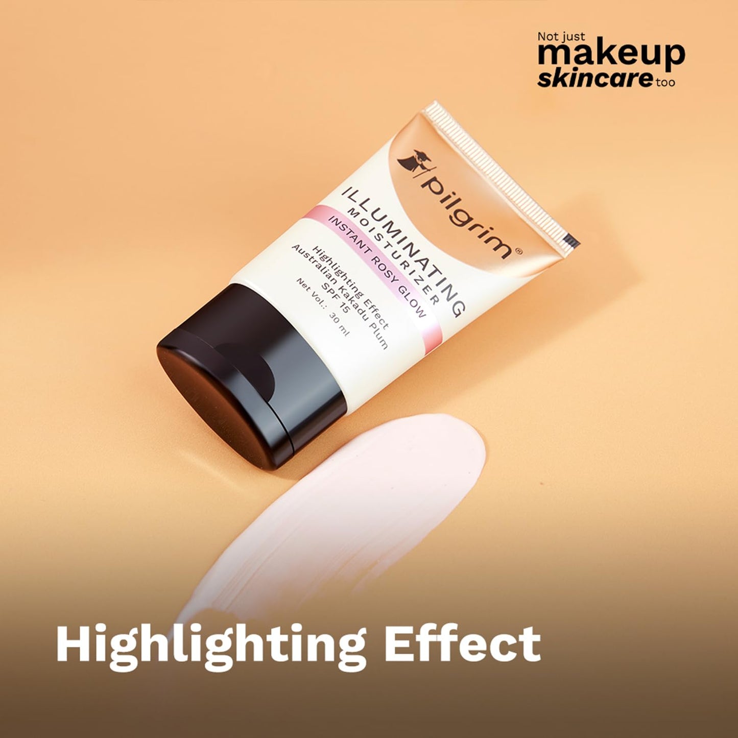 Pilgrim Illuminating Moisturizer Cream For Face | For Instant Rosy Glow & Spf 15 | Non-Greasy Highlighter With Pink Pearl Finish | Enriched With Australian Kakadu Plum | All Skin Types 30Ml