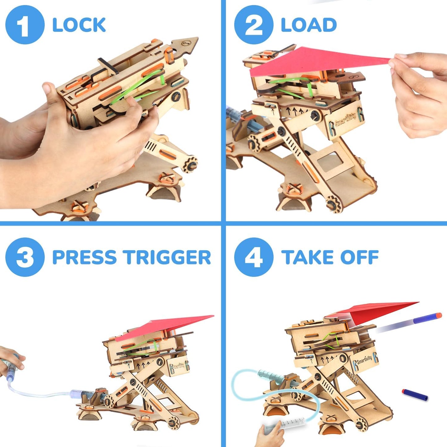 Smartivity 2in1 Hydraulic Aeroplane & Dart Launcher Toy for Kids 6-8-10-12-14 Years Old