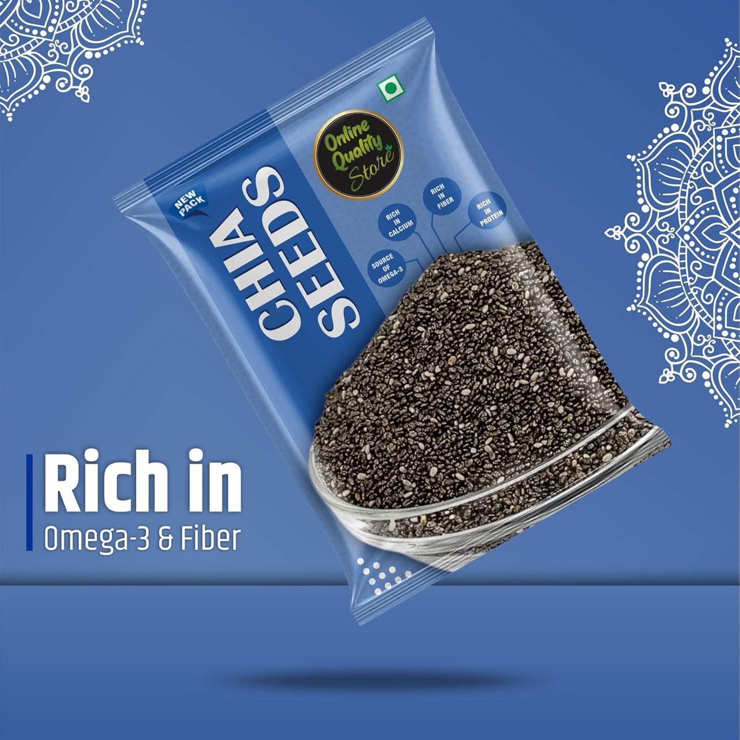 Online Quality Store Raw Combo of Chia, Watermelon, Pumpkin, Sunflower, Flax Seeds -500 gm