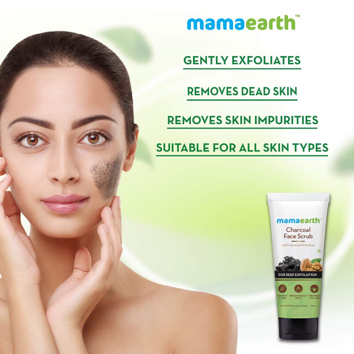 Mamaearth Charcoal Face Scrub - 100 gm