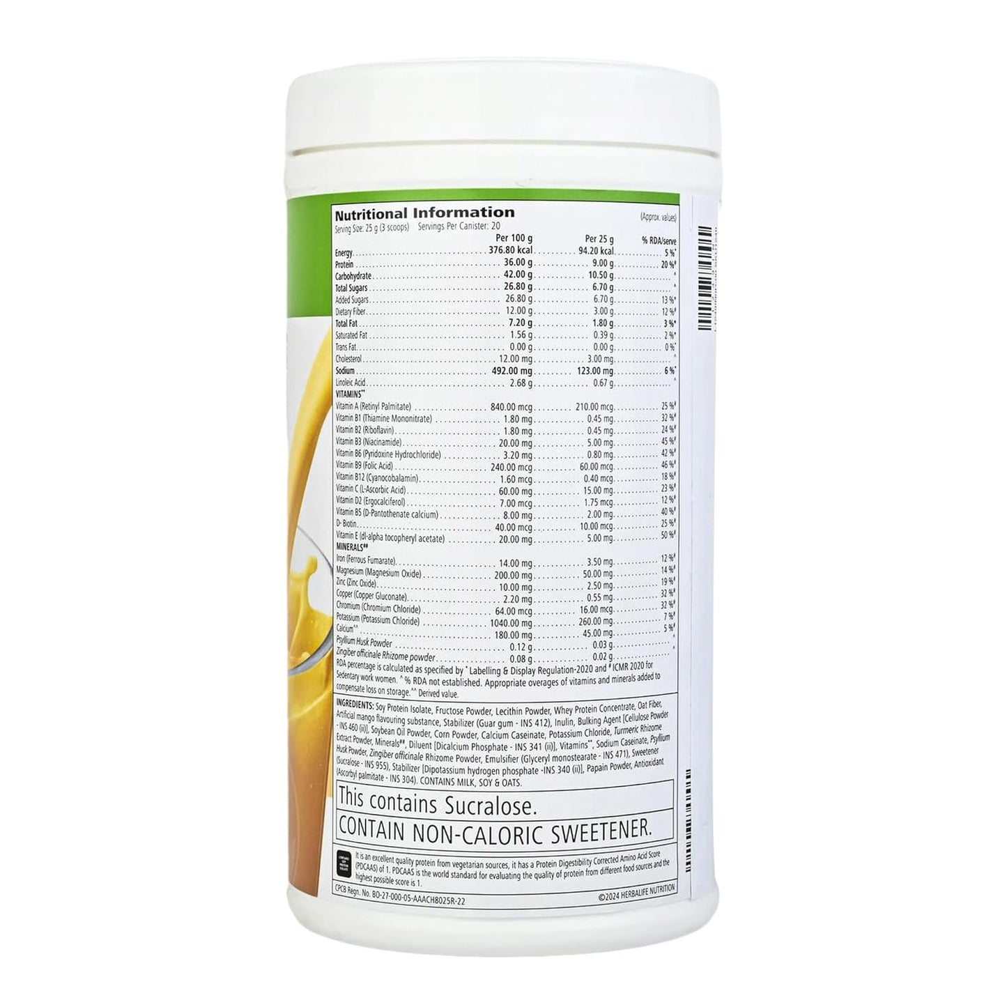 Herbalife Nutrition Weight Loss Combo | Formula 1 Mango Shake 500gm, Personalized Protein Powder 200gm, Afresh Energy Drink Lemon 50gm & ShakeMate 500gm