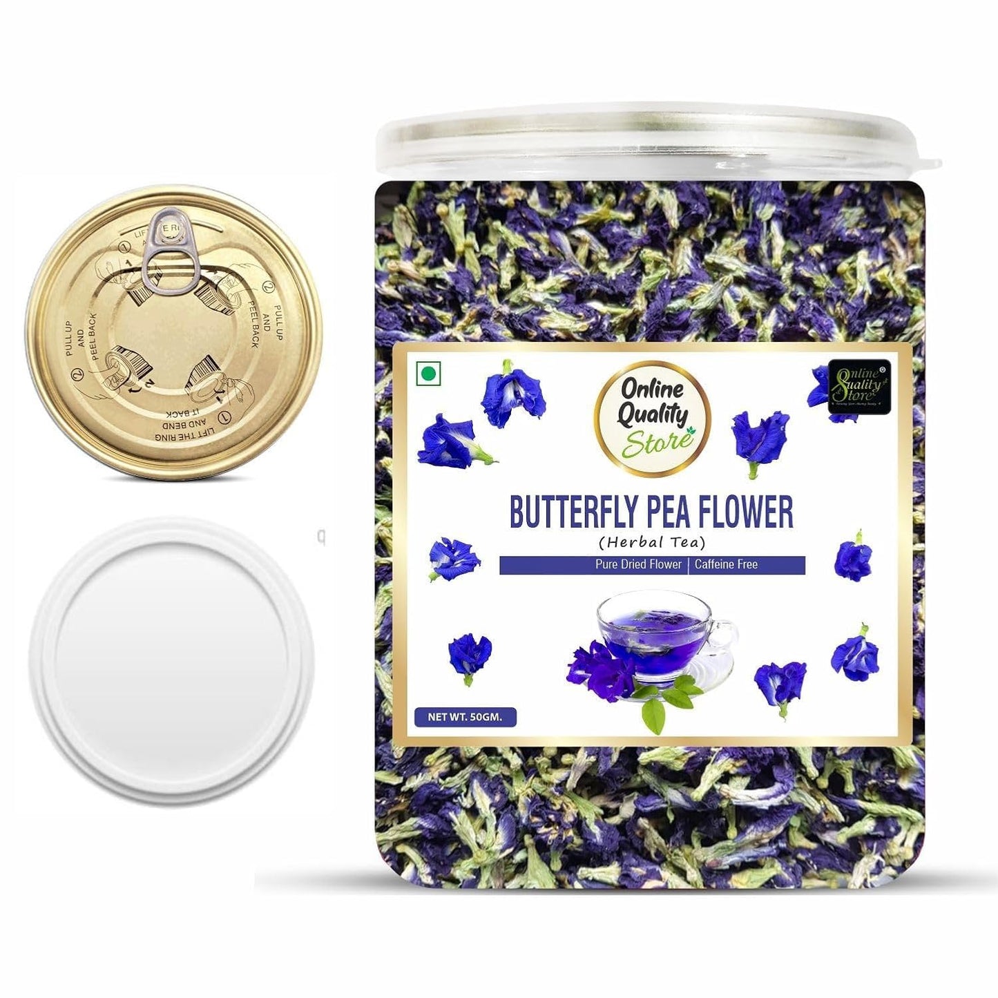 Online Quality Store Butterfly Pea Flower Tea, 50 gm | Blue Pea