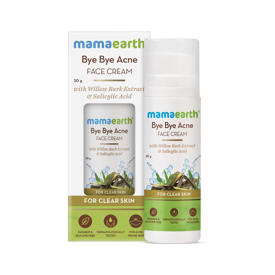 Mamaearth Bye Bye Face Cream For Acne Prone Skin, with Willow Bark Extract & Salicylic Acid For Clear Skin - 30 g