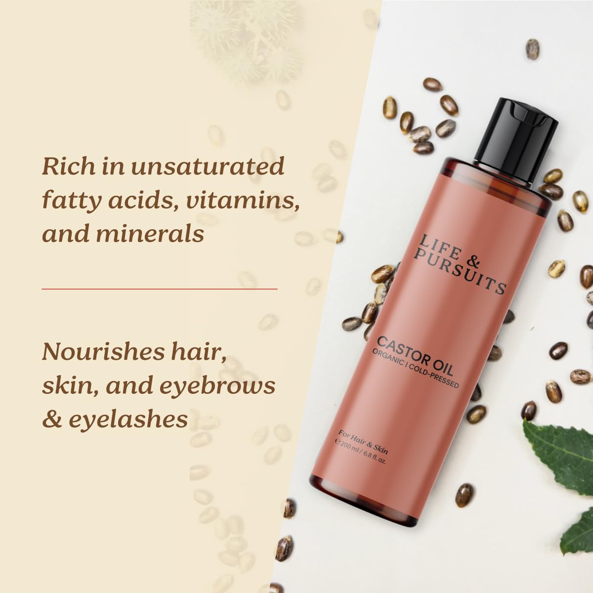 Life & Pursuits Organic Castor Oil, 200 ml