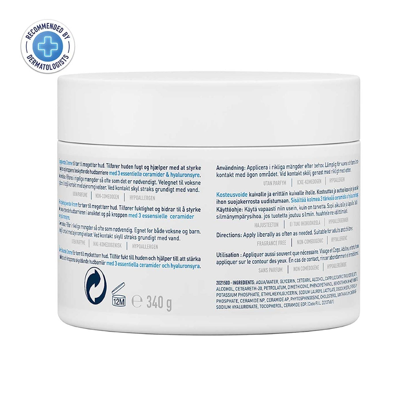 CeraVe Moisturizing Cream For Dry To Very Dry Skin, 340 gm