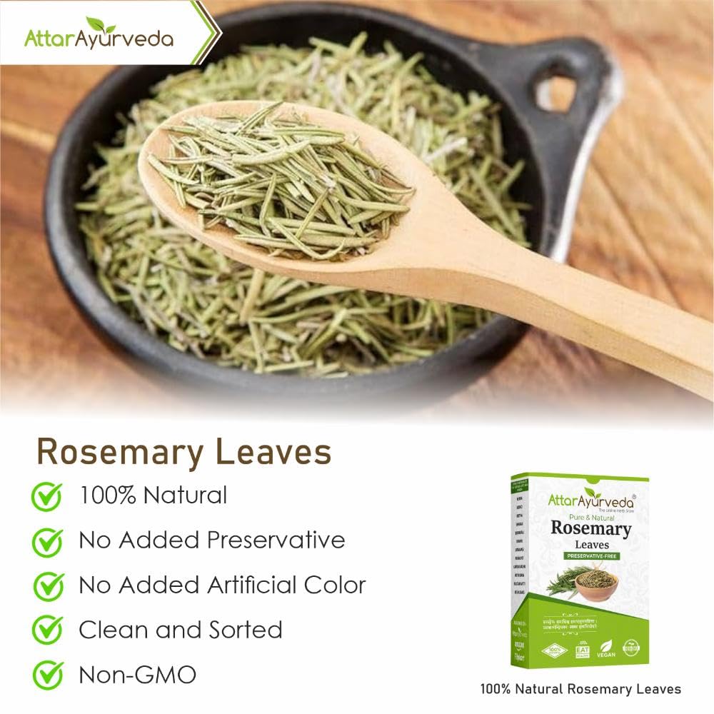 Attar Ayurveda Natural Rosemary leaves for Hair growth 100 grams | 100% Natural, Preservative free