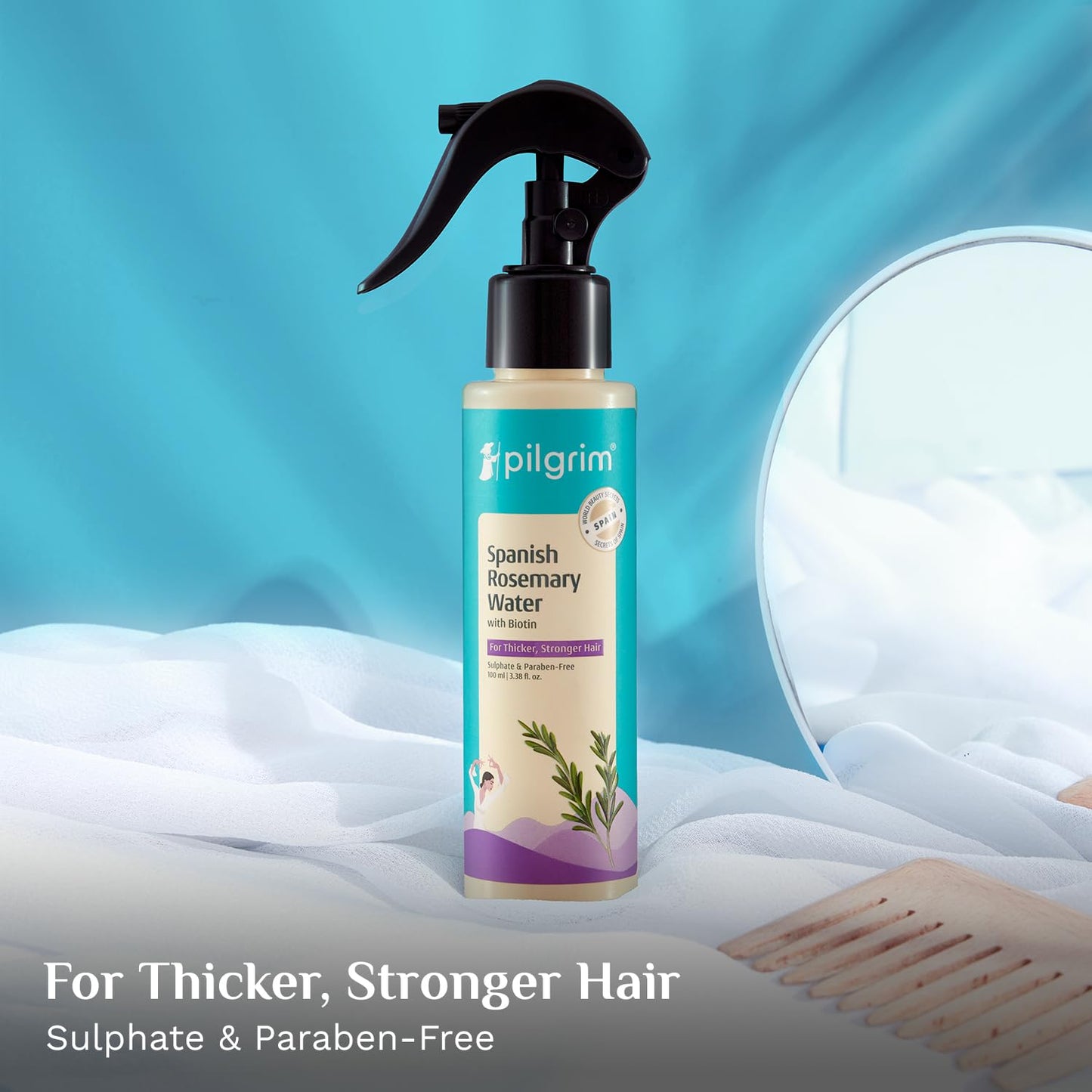 Pilgrim Spanish Rosemary Water Spray With Biotin for Hair Growth, 100ml