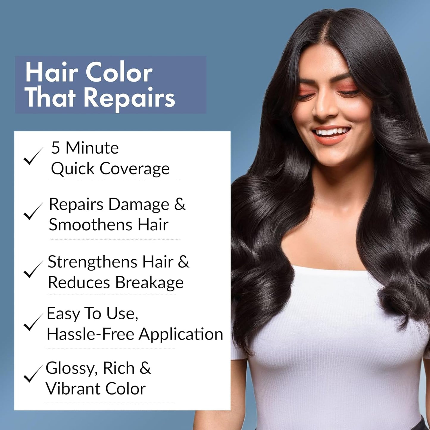 ThriveCo Natural Black 5-Minute Coloring Shampoo | 100% Grey Coverage - 20ml X 4 | Ammonia-Free | Infused with Hyaplex™ | Hydrates Hair & Delivers Deep, Long-Lasting Color | 80 ML