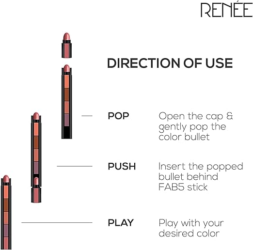 Renee Fab 5 Nude 5-in-1 Lipstick, 7.5gm