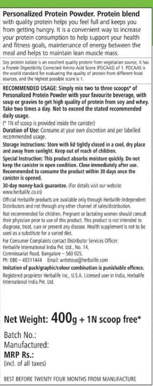 Herbalife Nutrition Personalized Protein Powder 400 gm