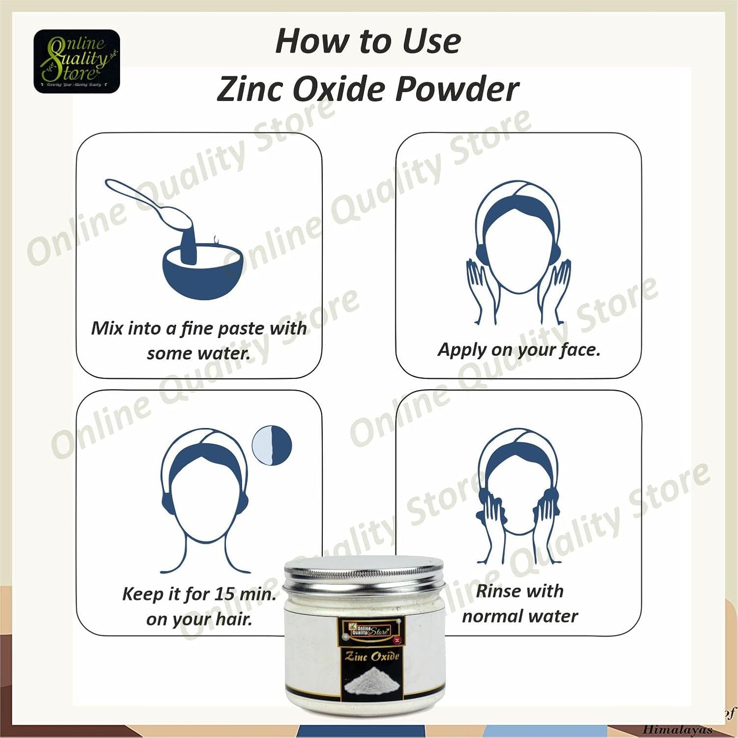 Online Quality Store Zinc Oxide Powder (Face Pack, Skin Care), 150g