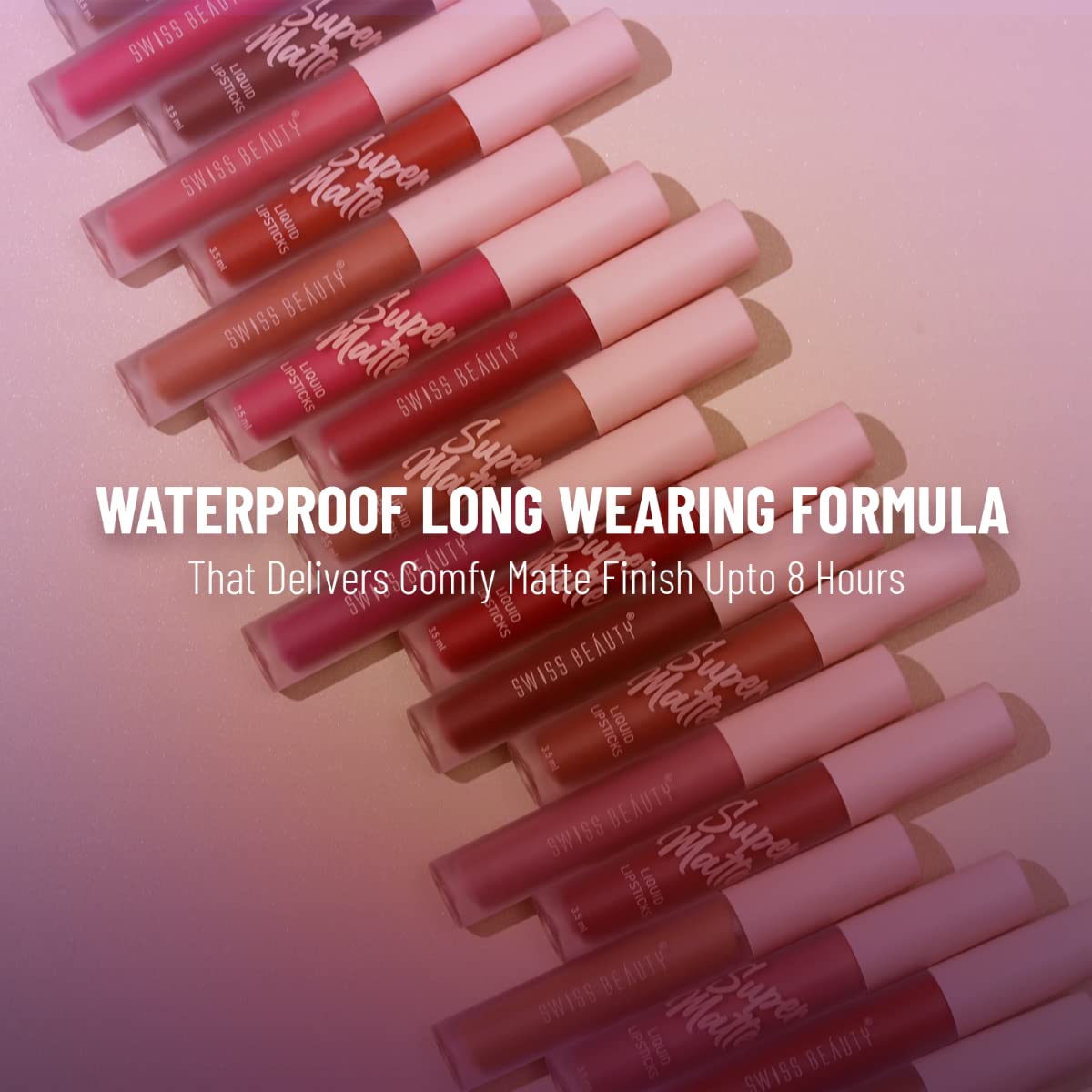 Swiss Beauty Super Matte Lipstick, Matte Finish, Shade - Pin Up Peach, 3.5 ml