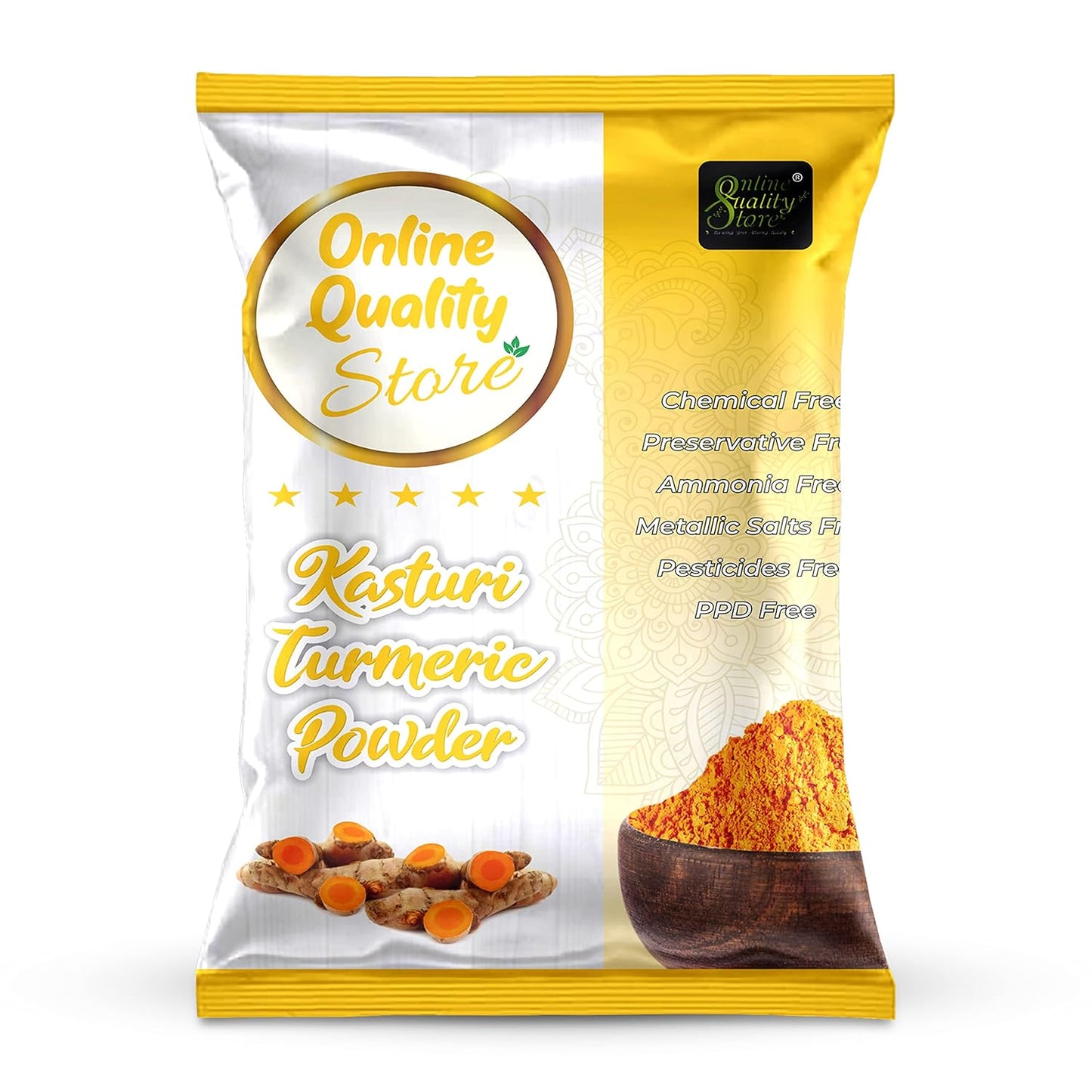 Online Quality Store Kasturi Turmeric Powder for Face + Pure natural Sandalwood Powder |kasturi haldi powder,wild turmeric powder,kasturi manjal |chandan powder for face,skin(Pack of 2 ,100g each ,Total 200g Pack)