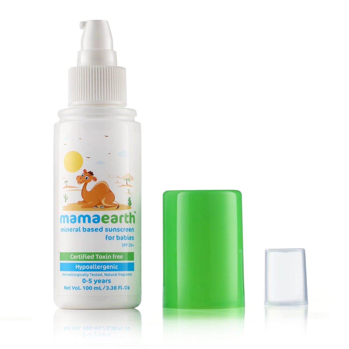 Mamaearth Mineral Based Sunscreen For Babies - 100 Ml | Infused With Aloe Vera, Shea & Cocoa Butter | Spf 20+, Protects From Harmful Sun Rays, Deeply Nourishing, Soothes Skin, Sensitive