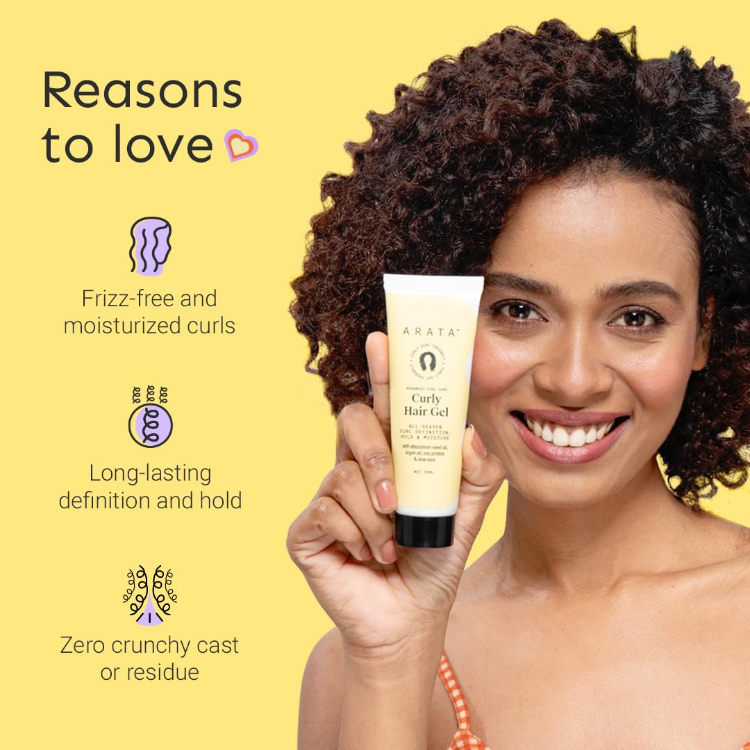 Arata Curl Gel For Frizzy, Wavy, Curly Hair, 50 ml
