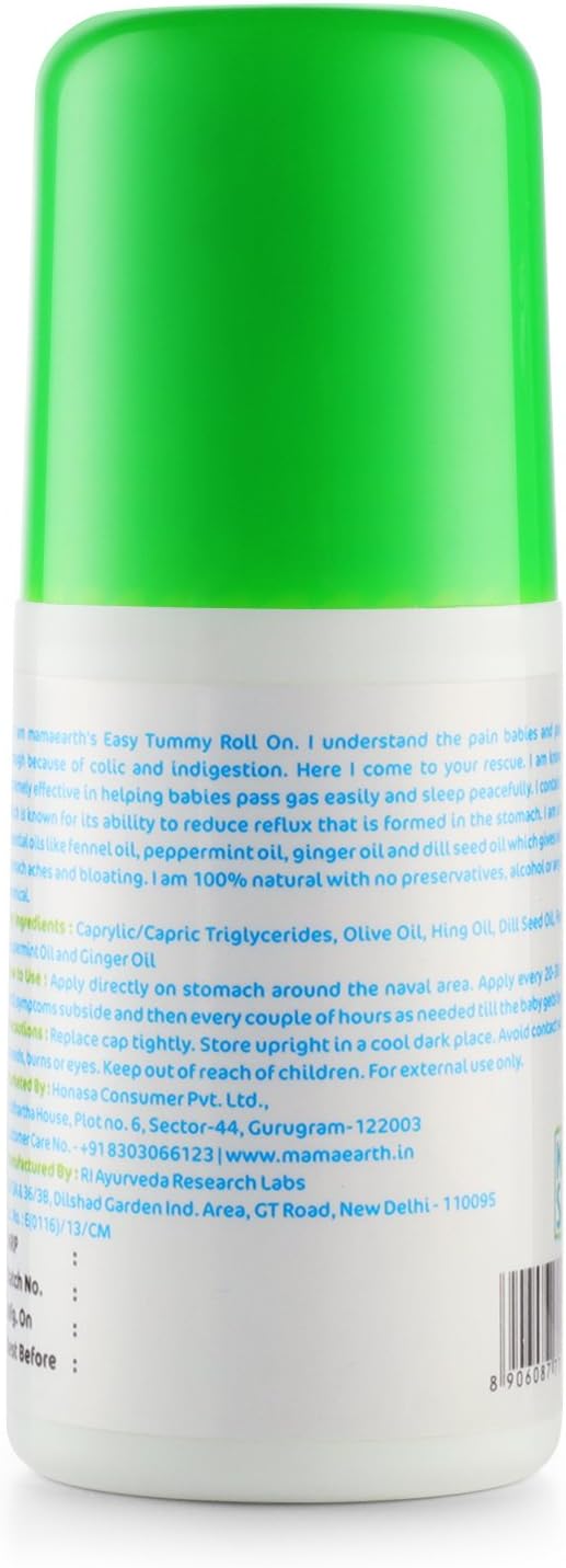 Mamaearth Easy Tummy Roll On for Colic & Gas Relief with Hing & Fennel Oil Contain Glycerin ,40ml (For external use)