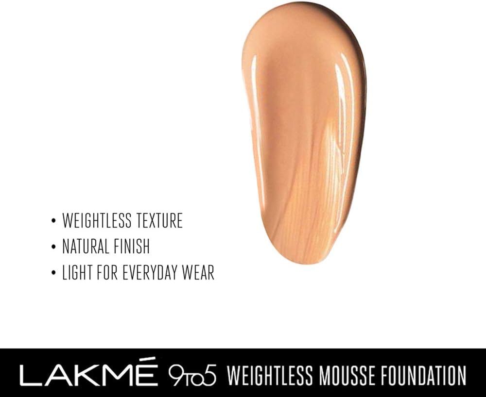 Lakme 9 to 5 Weightless Foundation Mousse Beige - Vanilla, 25g