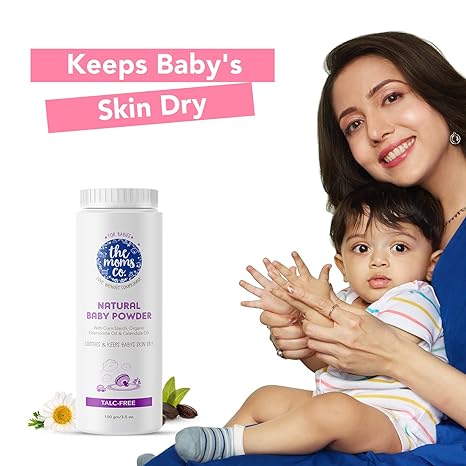 The Moms Co. Talc-Free Natural Baby Powder with Corn Starch, 100 gm