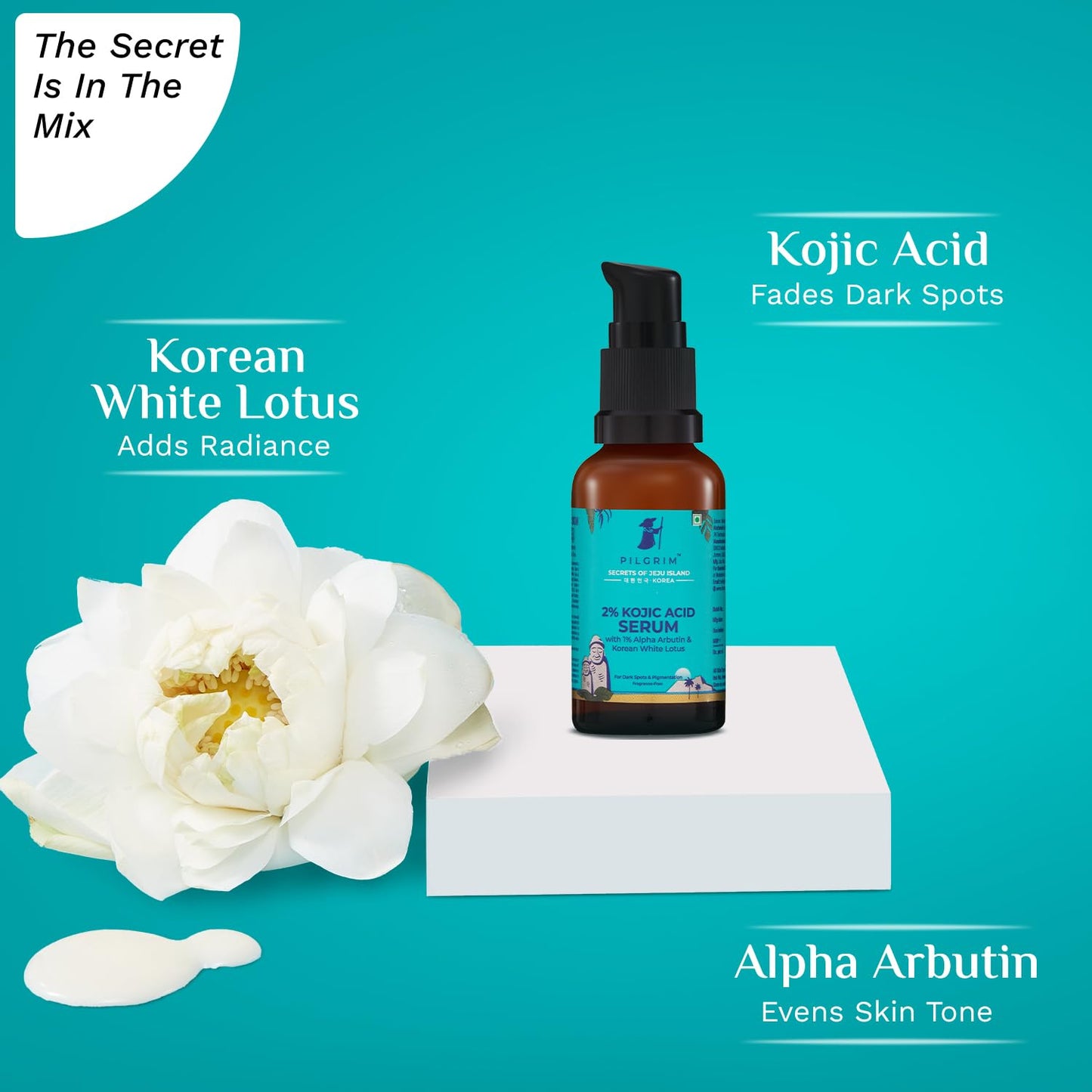 Pilgrim 2% Kojic Acid Serum for face, 30 ml