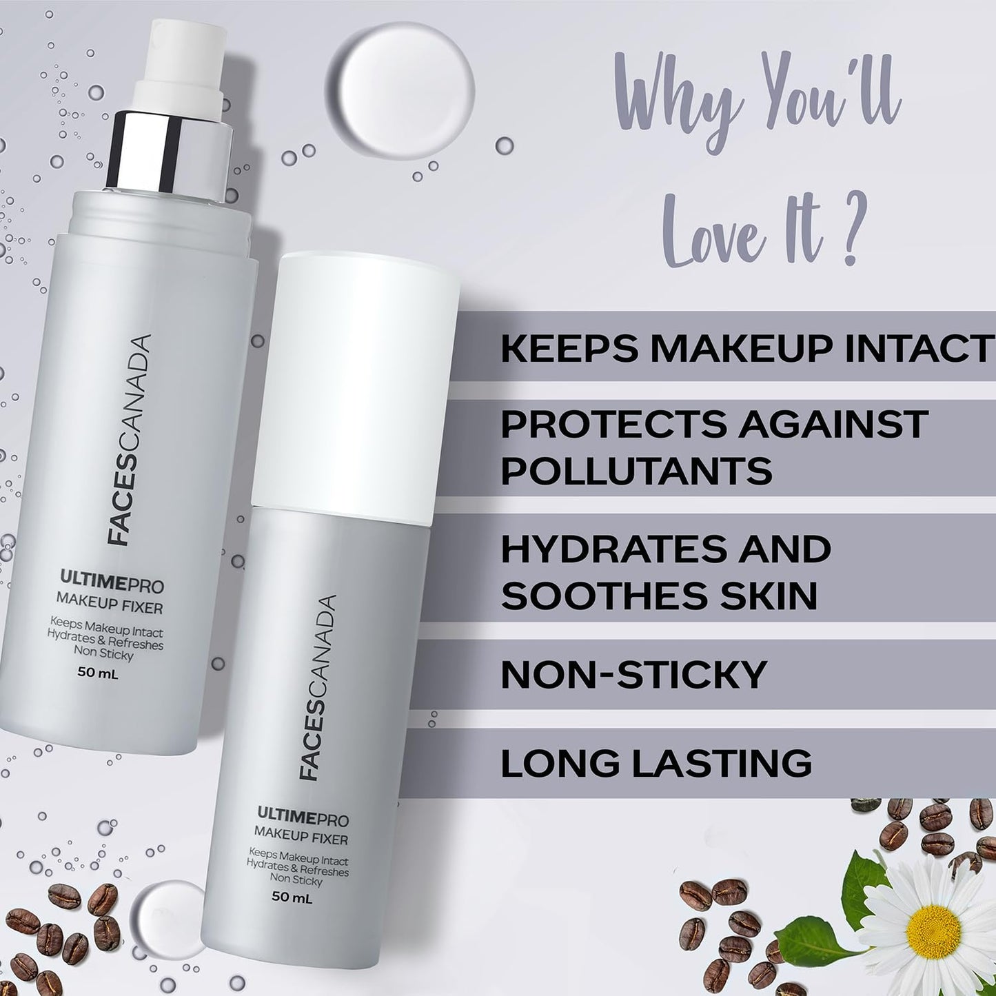 FACESCANADA Ultime Pro Makeup Fixer, 50 ml, Long Lasting Makeup Setting Spray