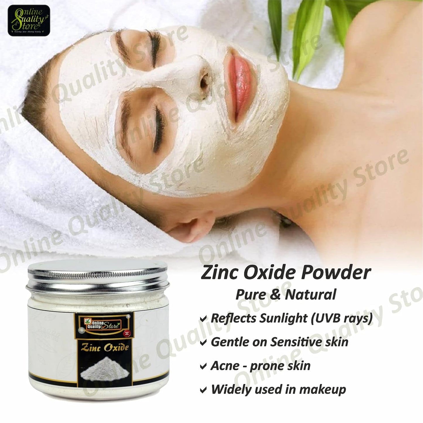 Online Quality Store Zinc Oxide Powder (Face Pack, Skin Care), 150g