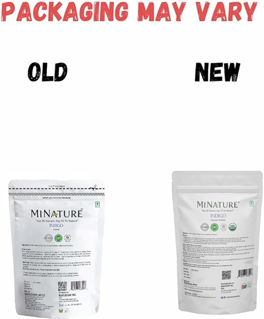 Mi Nature Indigo Powder 100% Pure Natural Organically Grown Indigo Powder- For HAIR (227g / (1/2 lb) / 8 ounces)