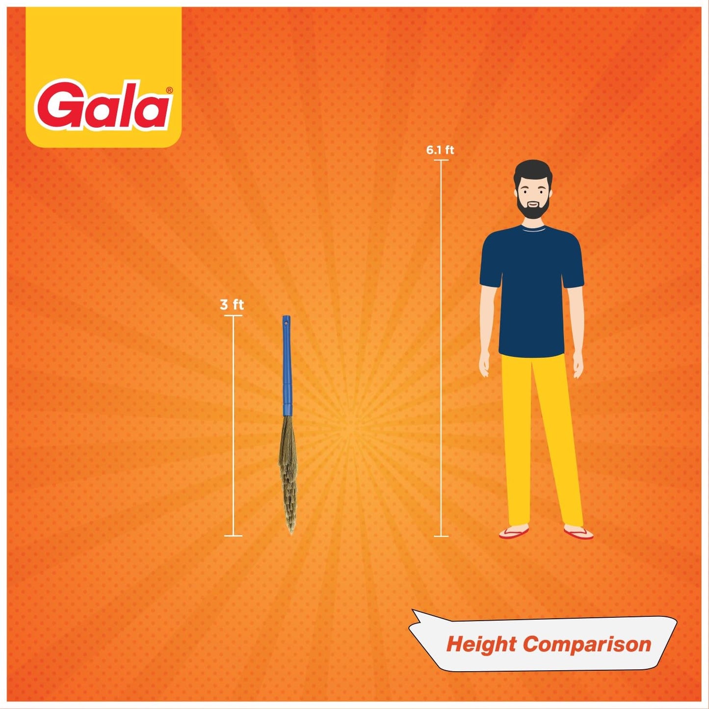 Gala No Dust Broom For Floor Cleaning, Made of washable Fibers