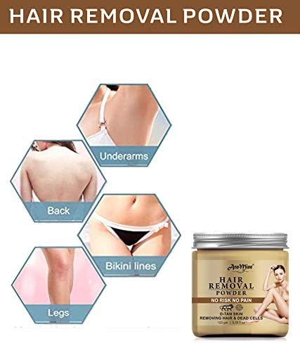AroMine Natural & Organic Hair Removal Powder, All Hair & Skin Type, For Women, 100gm