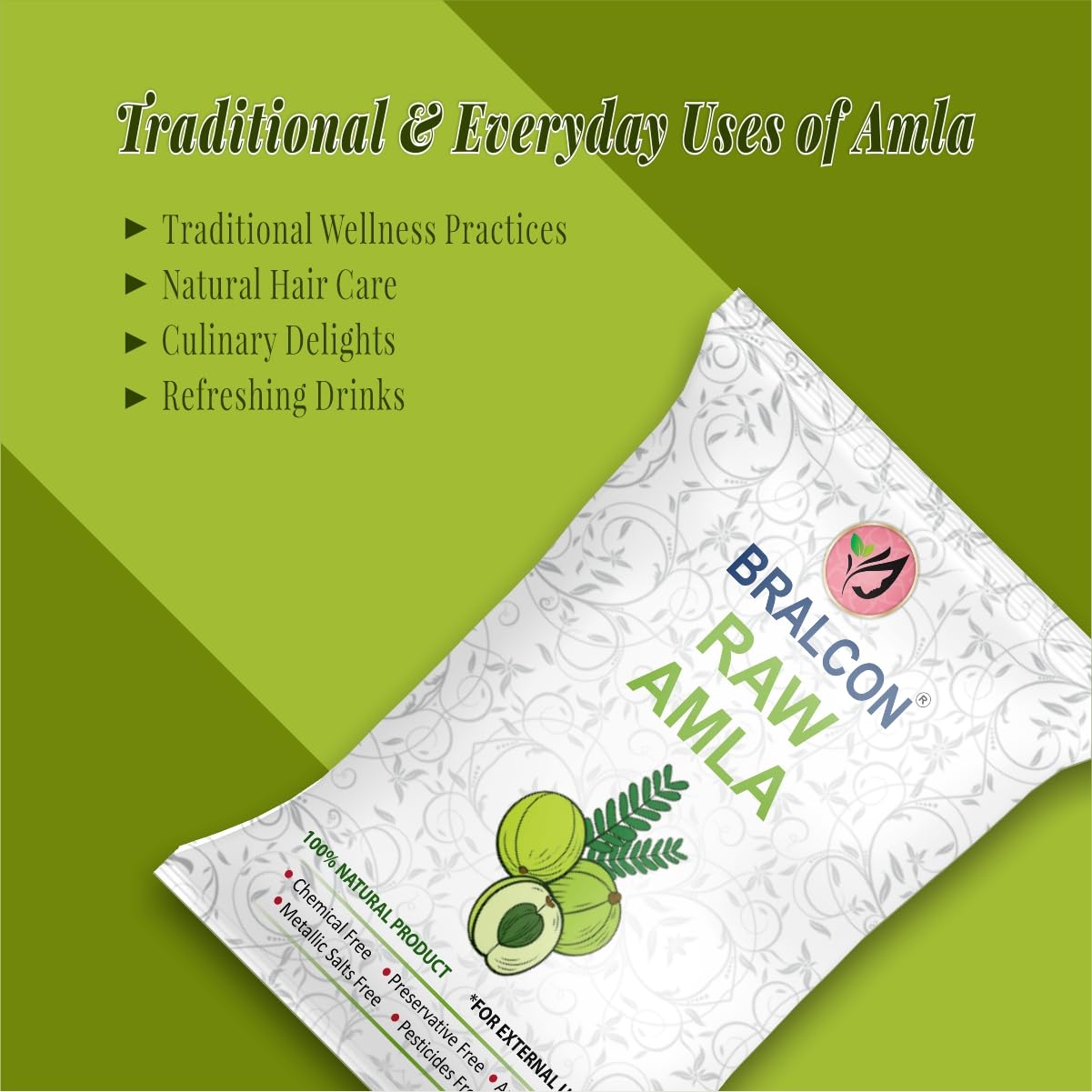 Bralcon Raw Amla, 100 gm | Whole Dried Amla