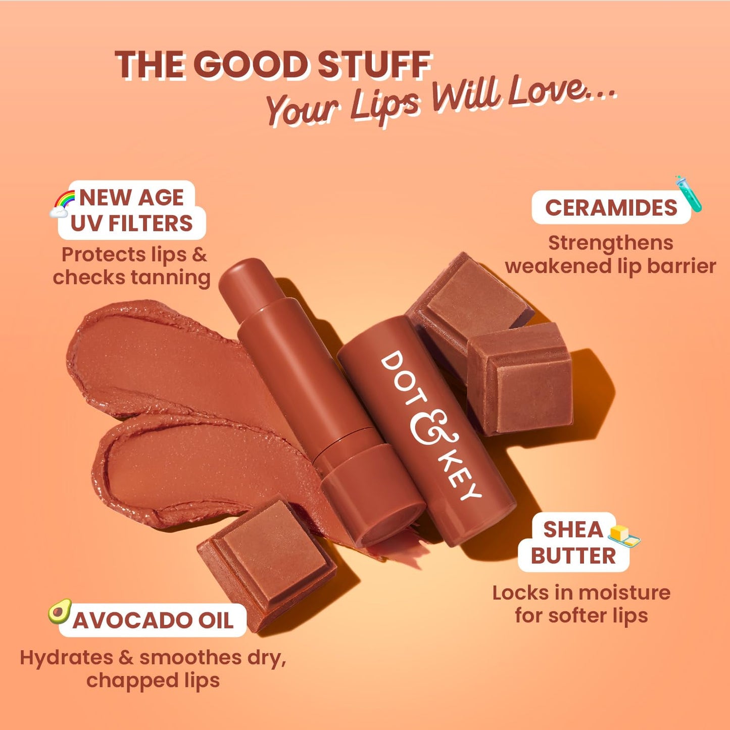 Dot & Key Barrier Repair Hydrating Lip Balm SPF 50, Cocoa Nude, 4.5 gm