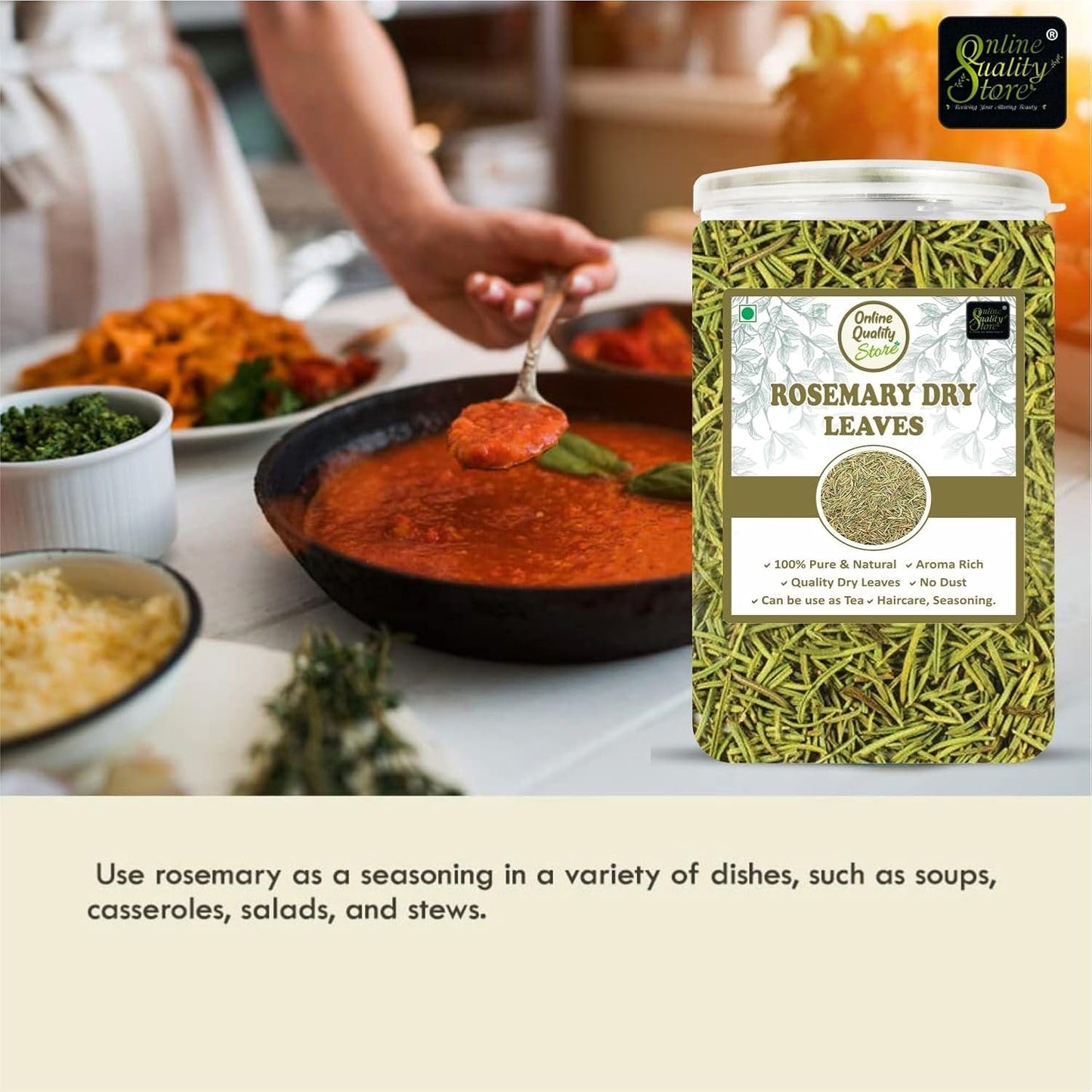 Online Quality Store Rosemary Dry Leaves - 100 gm, Rosemary Herbal Tea