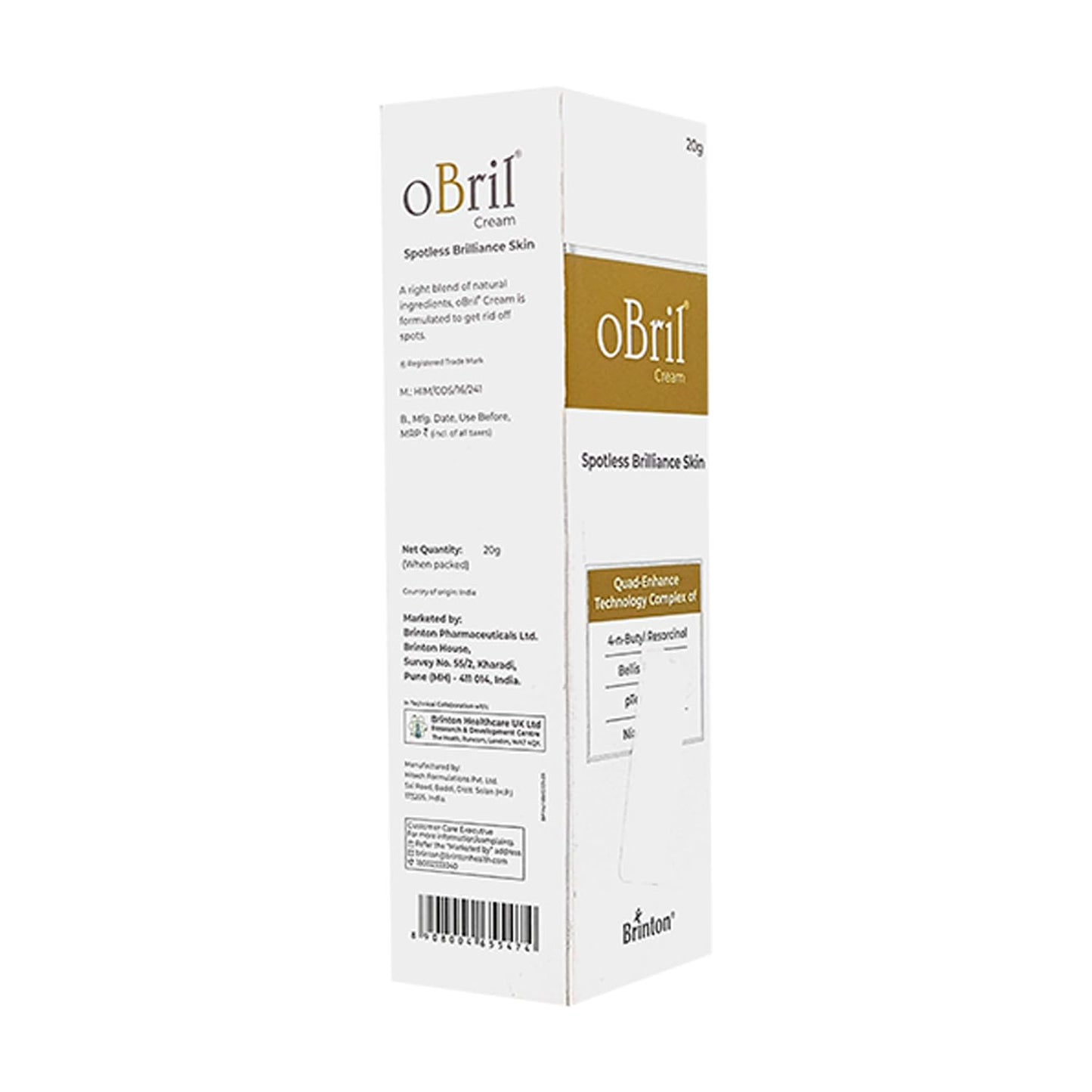 Brinton obril Cream for Spotless Brilliance, Enriched with Niacinamide, Diasy Flower Extract, 20 gm