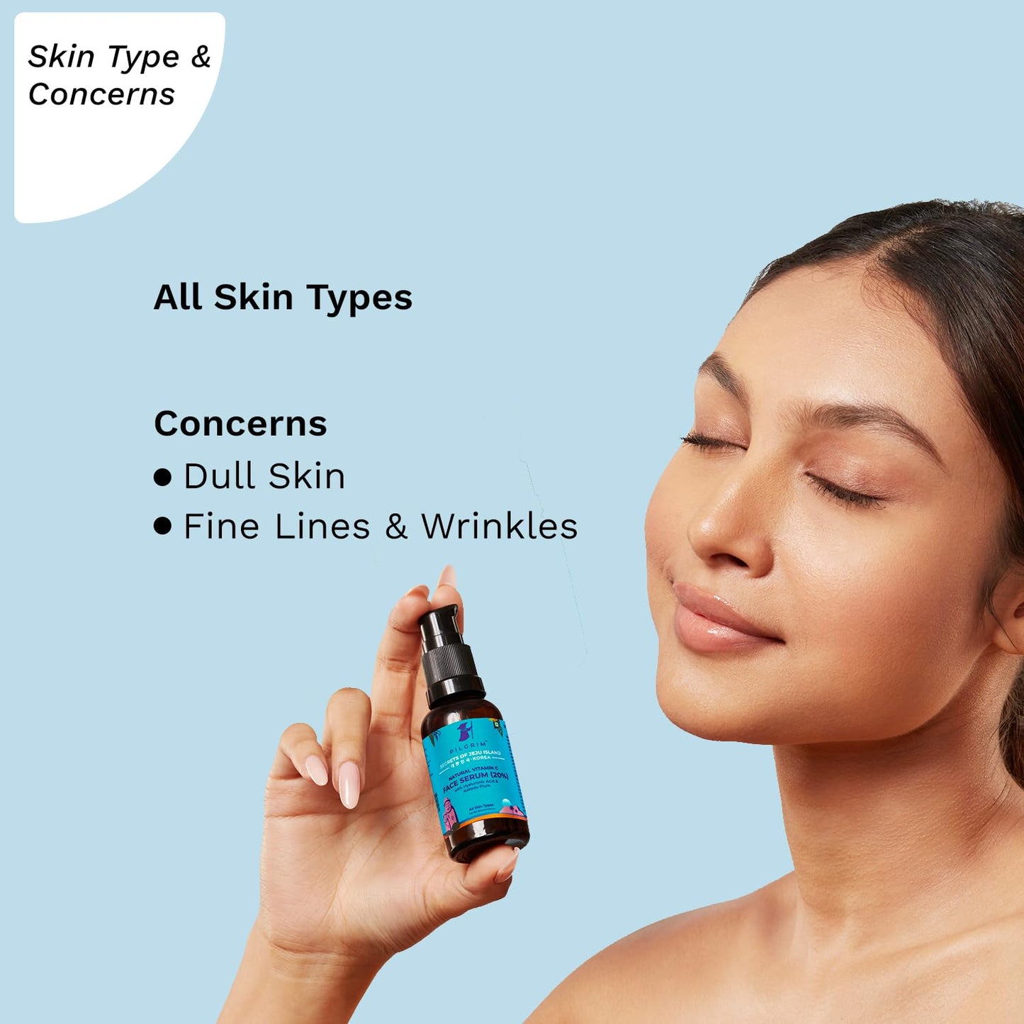 Pilgrim Korean 20% Vitamin C Face Serum with Hyaluronic Acid & Kakadu Plum, 30 ml