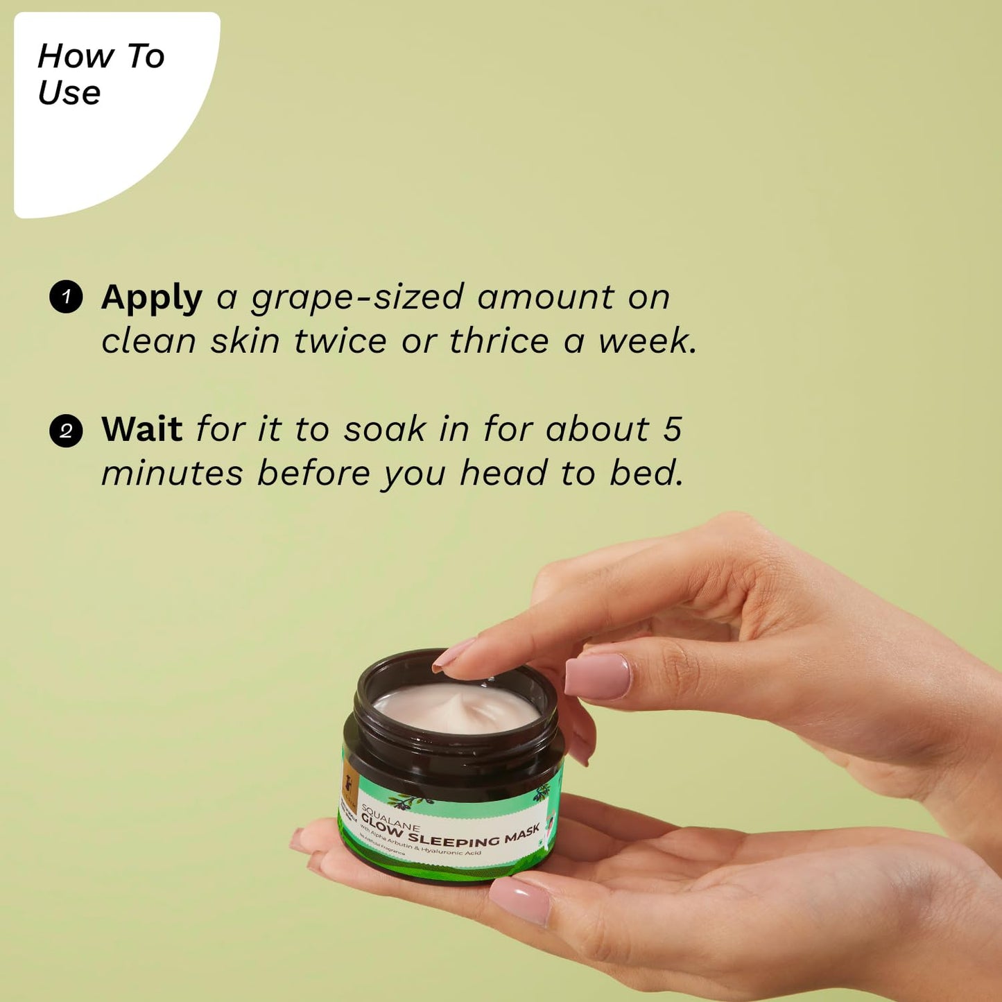 Pilgrim Spanish Squalane (Plant) Glow Sleeping Mask with alpha arbutin & hyaluronic acid - 50 gm