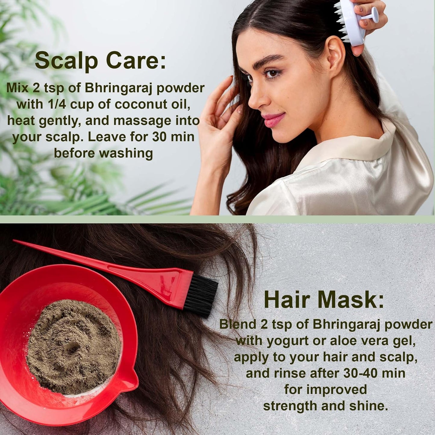 Mi nature Bhringraj Powder,Pure Natural Bringraj Powder for Hair Care |Prevents Grey hair| Unisex (Men & Women)| Hair Mask | (227g/1/2 lb/8 Oz)