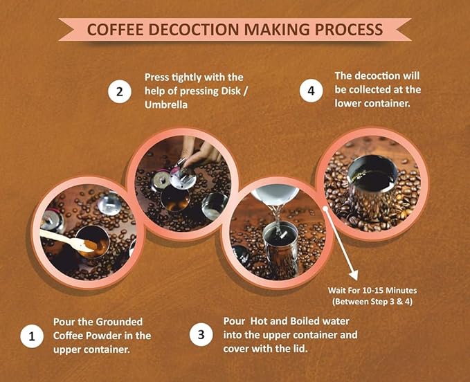 South Indian Coffee Filter Madras Kaapi Drip Maker Stainless Steel Food Grade Small Size 150 ml (2-4 Cup)