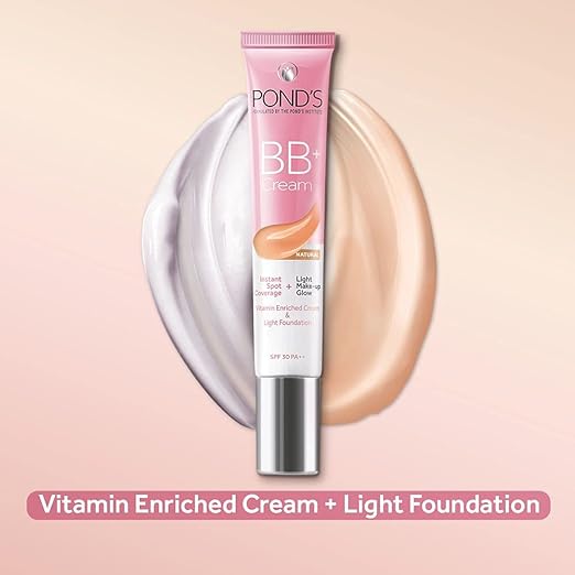 Pond's BB+ Cream, Instant Spot Coverage + Light Make-up Glow, Natural 18g
