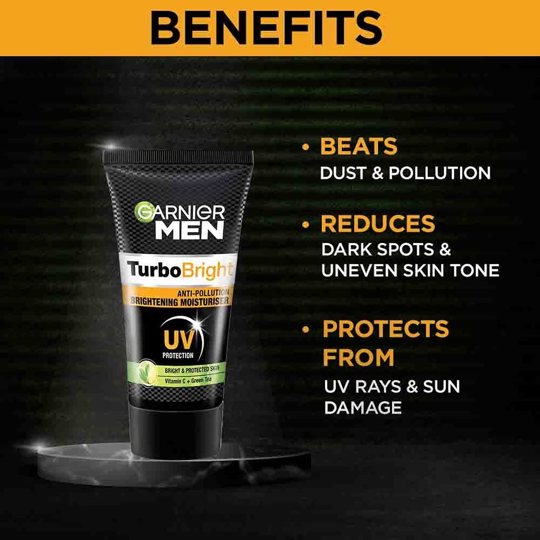 Garnier Men, Moisturiser, Brightening and Anti-Pollution, TurboBright, 40 g