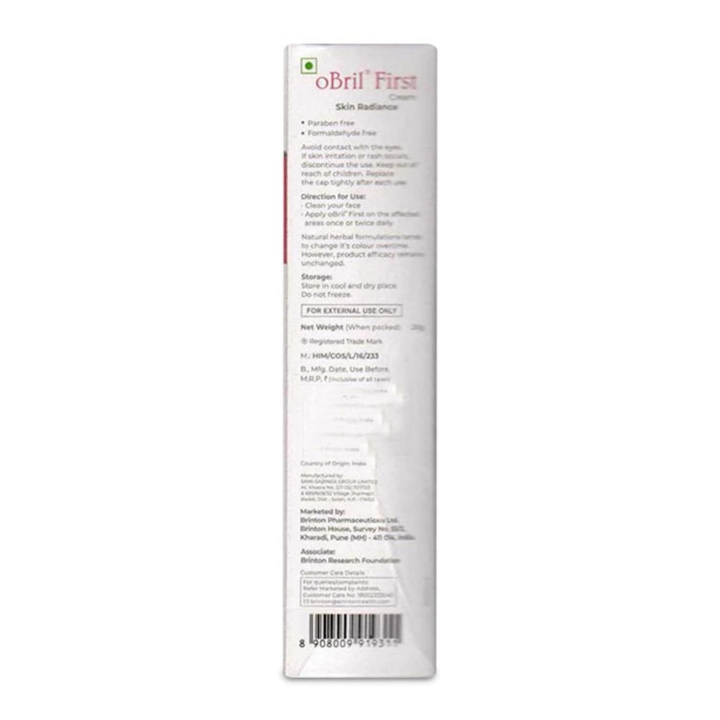 Brinton Obril First Cream, 20 gm