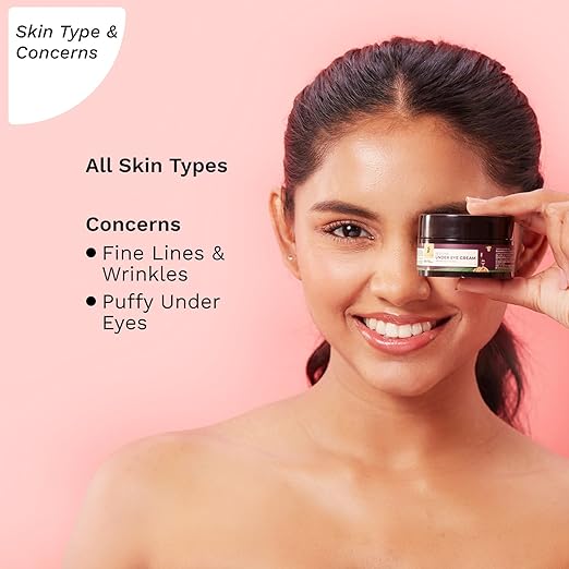 Pilgrim Red Vine, Retinol & Vitamin C Under Eye Cream | Dark circle remover cream, puffy eye - 30gm