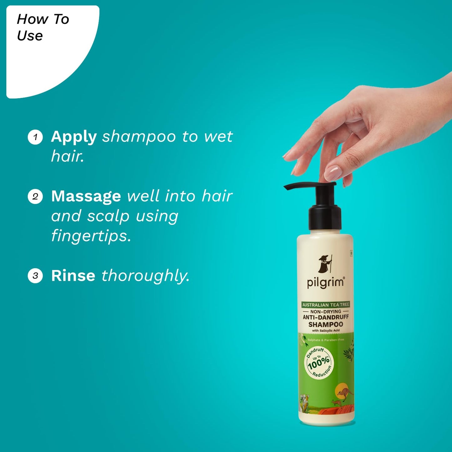 Pilgrim Australian Tea Tree Non-Drying Anti-Dandruff Shampoo 200 ml