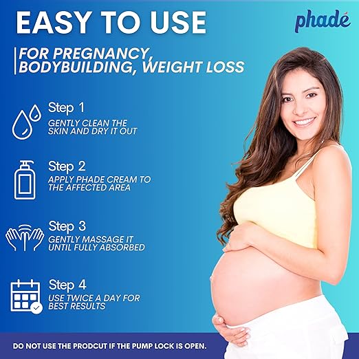 Phade Stretch Mark Cream with CICA for Pregnancy, Scars, Uneven Skin Tone, Ageing - 200 ml