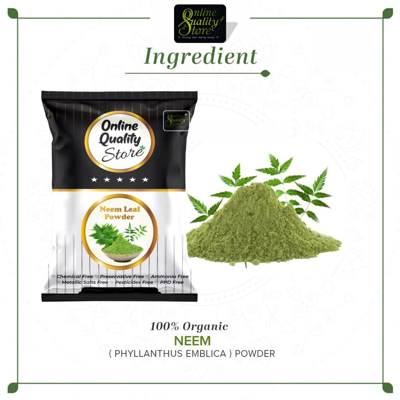 Neem powder for face, Neem powder for skin - With Size Options (100Gm)