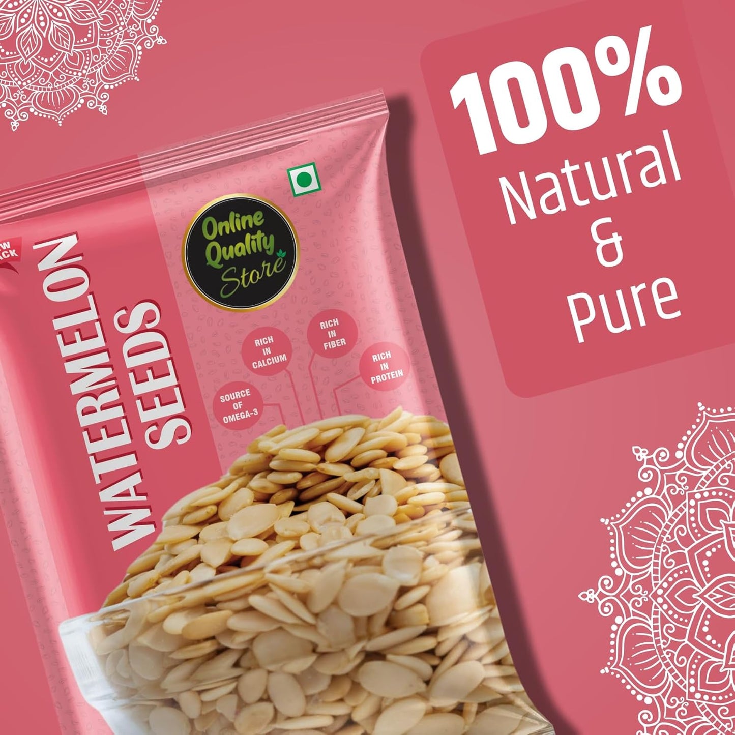Online Quality Store Watermelon Seeds, 400 gm, Rich in Protein, Potassium, Magnesium & Iron, Zinc