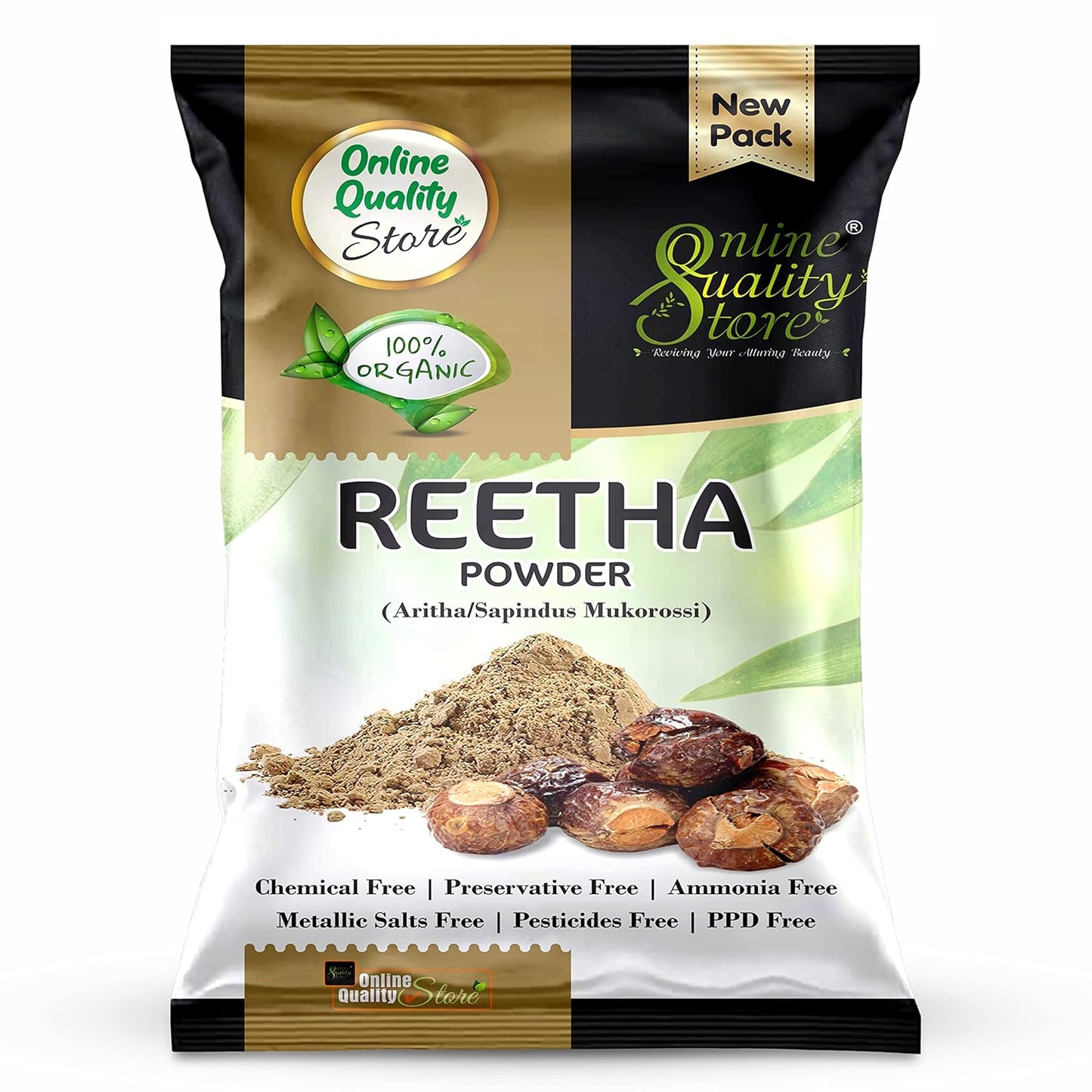 Online Quality Store Amla, Reetha, Shikakai Powder Combo Powder Pack For Hair R (Pack Of 3, Total 380G Pack), All Hair Type, Oily, Dry, Thick, Damaged, 3 Count