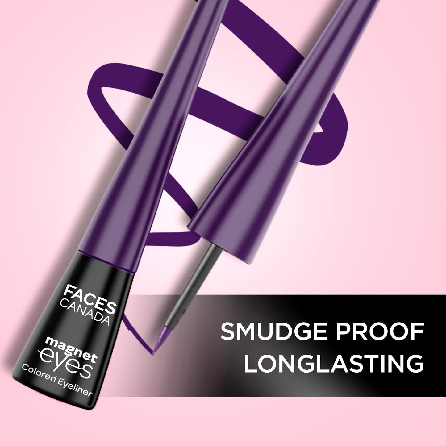 FACESCANADA Magneteyes Color Eyeliner Gel - Dramatic Purple,4Ml|Glossy Finish|24Hr Long-Lasting|Waterproof