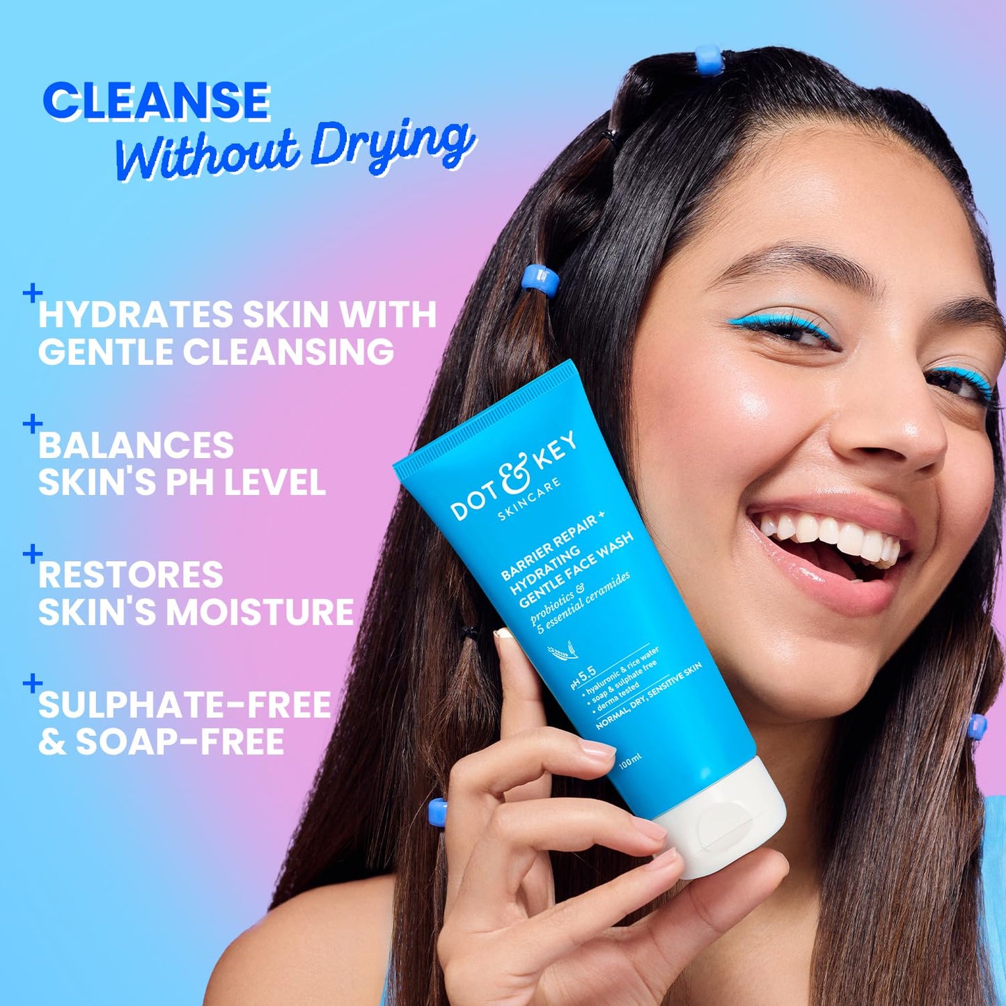 Dot & Key Barrier Repair + Hydrating Gentle Face Wash With Probiotic, 175 ml