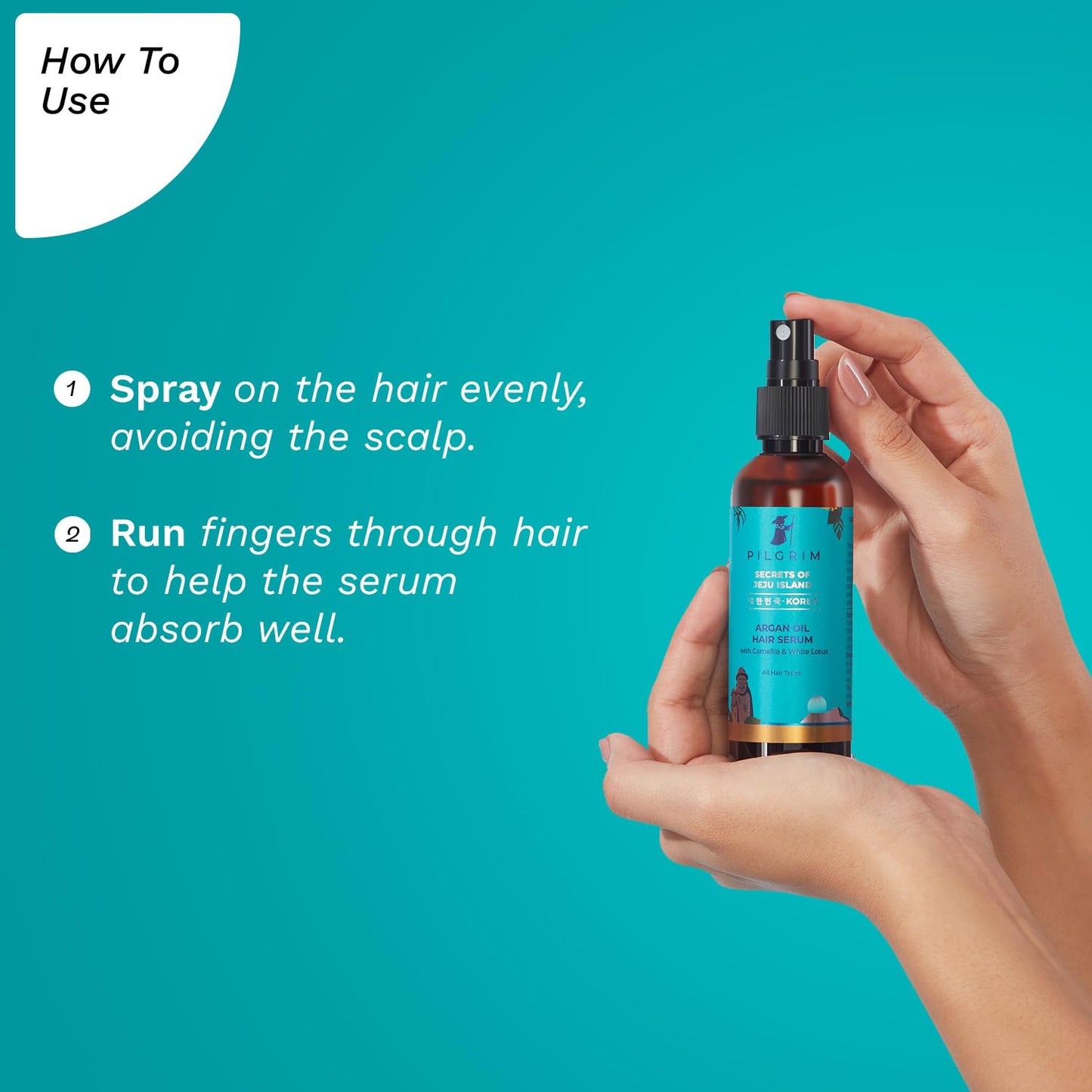 Pilgrim Argan Oil Hair Serum For Dry Frizzy Hair, Hair Smoothing, Smoothing & Control Of Frizzy/Dry Hair, Instant Shine, Smoothness & Soft Hair, Anti Frizz For Unisex, 100 Ml, Pack of 1