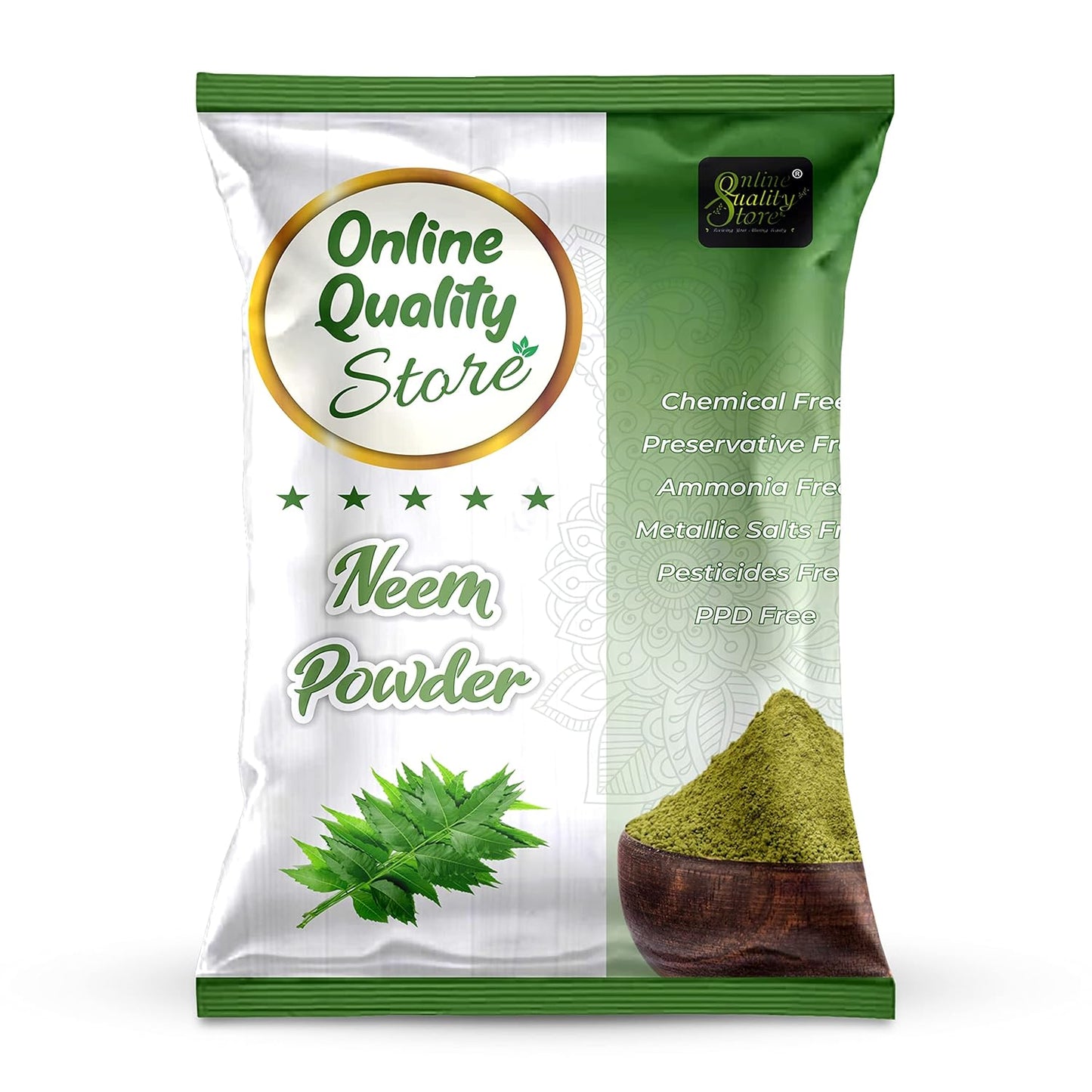 Online Quality Store Multani Mitti Powder + Chandan + Orange Peel + Neem + Rose Powder (Pack of 5) 400g