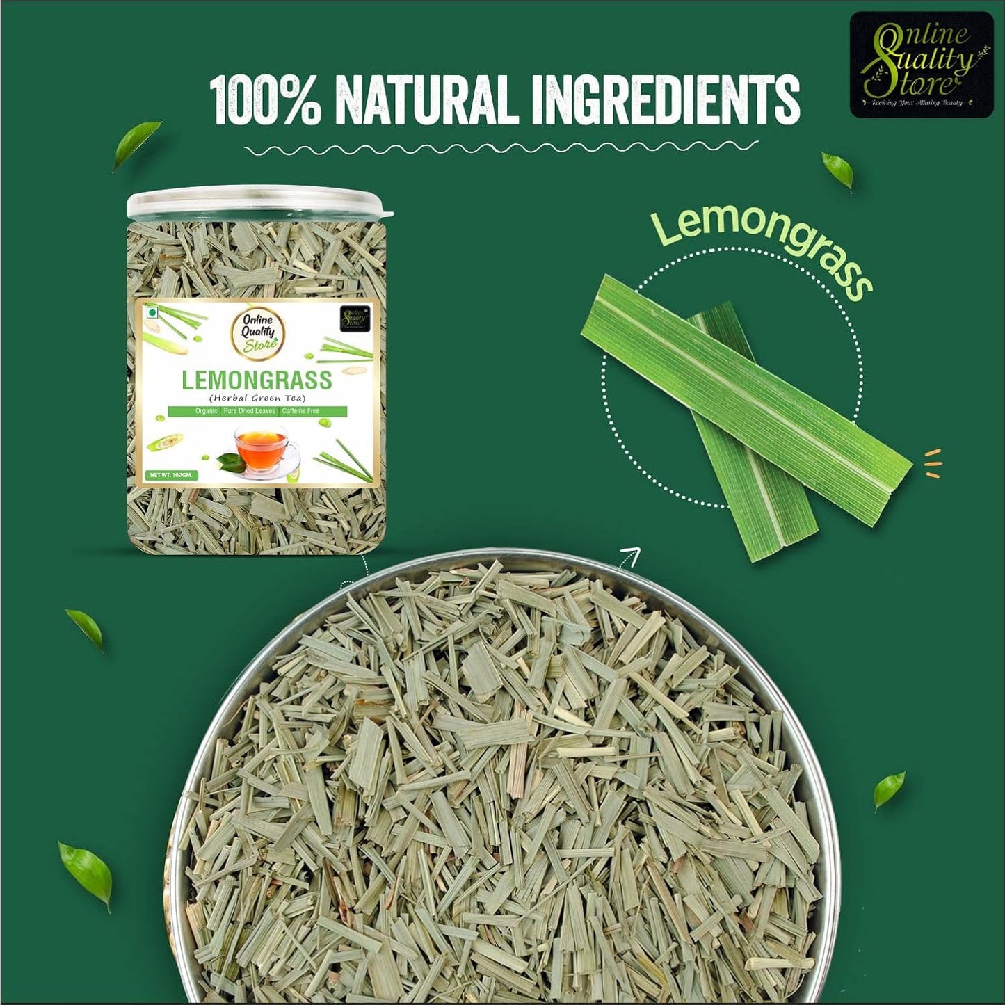 Online Quality Store Natural Lemongrass Herbal Tea - 50 gm
